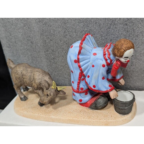 Vintage 1985  Willett’s Clown & Goat Ceramic Figurine Cheri Alderman Whimsical - Picture 2 of 11